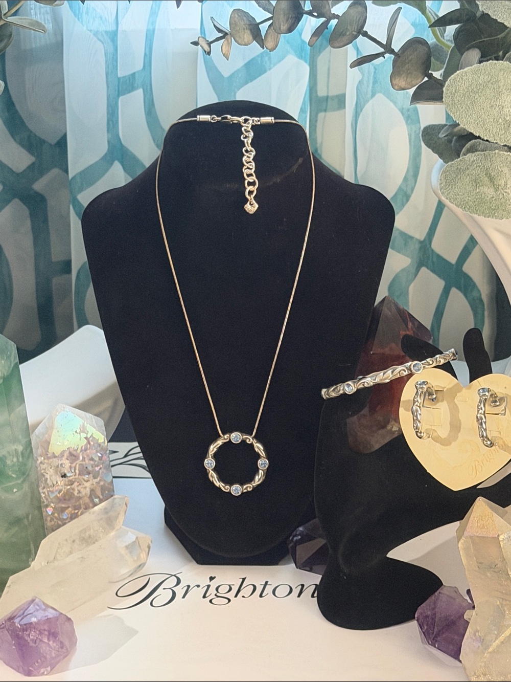🦋💎NWT BRIGHTON VG+ BLUE ‘GATEWAY’ Necklace, Bracelet, & Earrings MINT CONDITION!